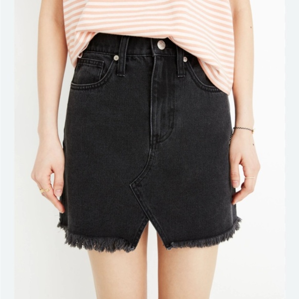 Madewell Black Denim Mini Skirt